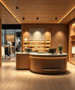 quầy thu ngân gỗ sang trọng cho showroom