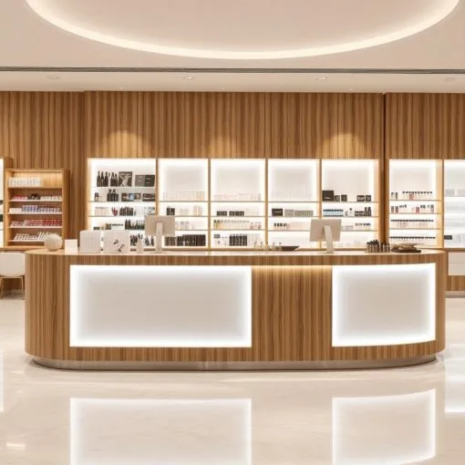 quầy thu ngân gỗ sang trọng cho showroom