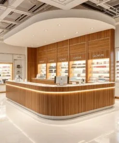 quầy thu ngân gỗ sang trọng cho showroom