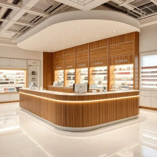 quầy thu ngân gỗ sang trọng cho showroom