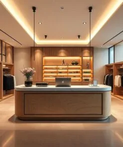 quầy thu ngân gỗ sang trọng cho showroom