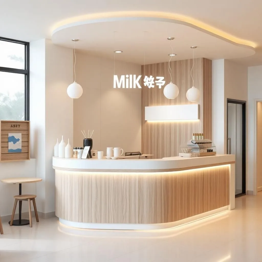 quầy thu ngân hiện đại cho quán trà sữa