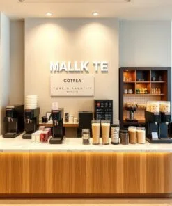 quầy thu ngân hiện đại cho quán trà sữa