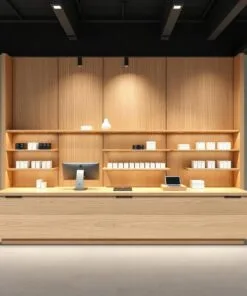 quầy thu ngân kết hợp kệ trưng bày sản phẩm