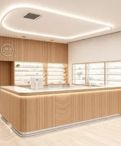 quầy thu ngân kết hợp kệ trưng bày sản phẩm