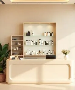 quầy thu ngân kết hợp kệ trưng bày sản phẩm