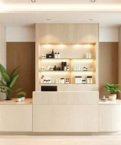 quầy thu ngân kết hợp kệ trưng bày sản phẩm