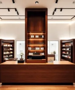 quầy thu ngân kết hợp kệ trưng bày sản phẩm