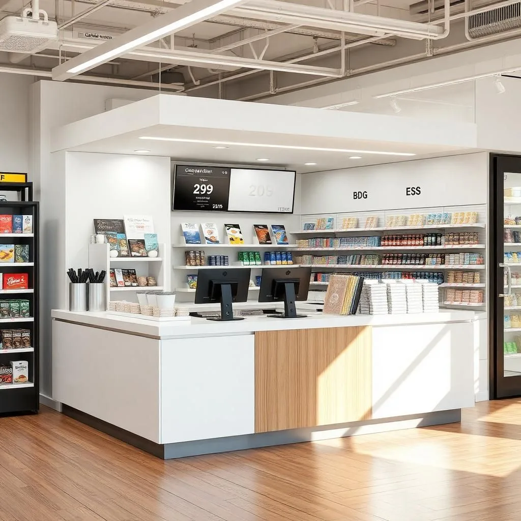 quầy thu ngân nhỏ gọn tiết kiệm diện tích