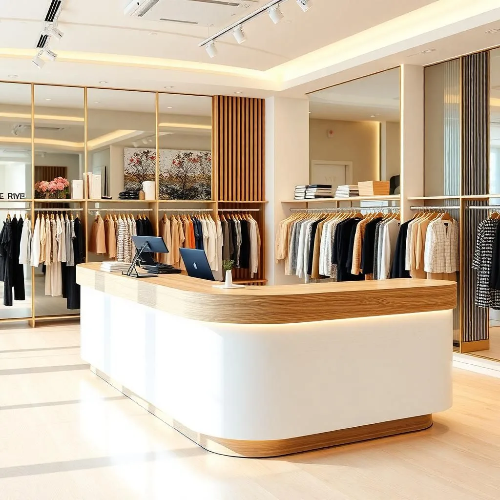 quầy thu ngân hiện đại cho cửa hàng 2025