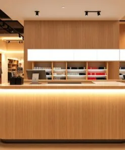 quầy thu ngân có đèn led trang trí