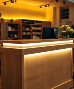 quầy thu ngân có đèn led trang trí