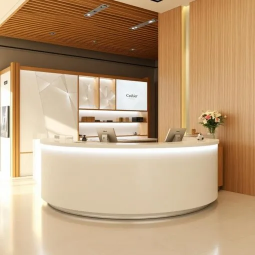 quầy thu ngân có đèn led trang trí