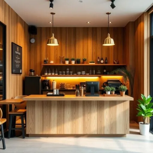 Quầy thu ngân quán cafe nhỏ