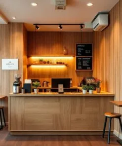 Quầy thu ngân quán cafe nhỏ