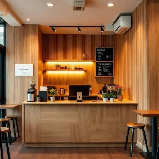 Quầy thu ngân quán cafe nhỏ