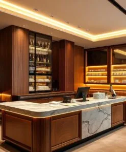 Quầy thu ngân nhà hàng sang trọng