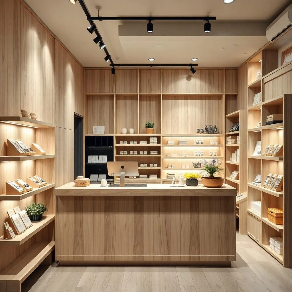 Quầy thu ngân gỗ đẹp cho cửa hàng nhỏ