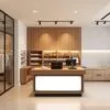 Quầy thu ngân gỗ đẹp cho cửa hàng nhỏ
