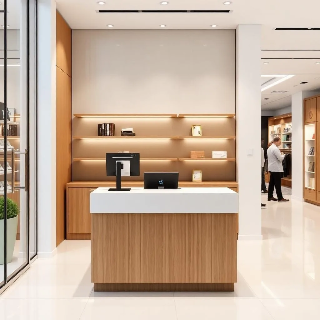 Quầy thu ngân mini phù hợp không gian hẹp