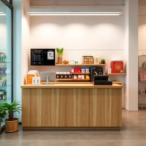Quầy thu ngân mini phù hợp không gian hẹp