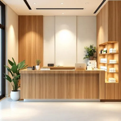 Quầy thu ngân hiện đại cho spa cao cấp