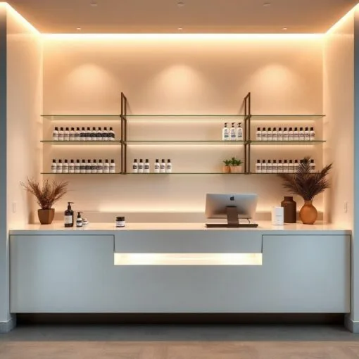Quầy thu ngân hiện đại cho spa cao cấp