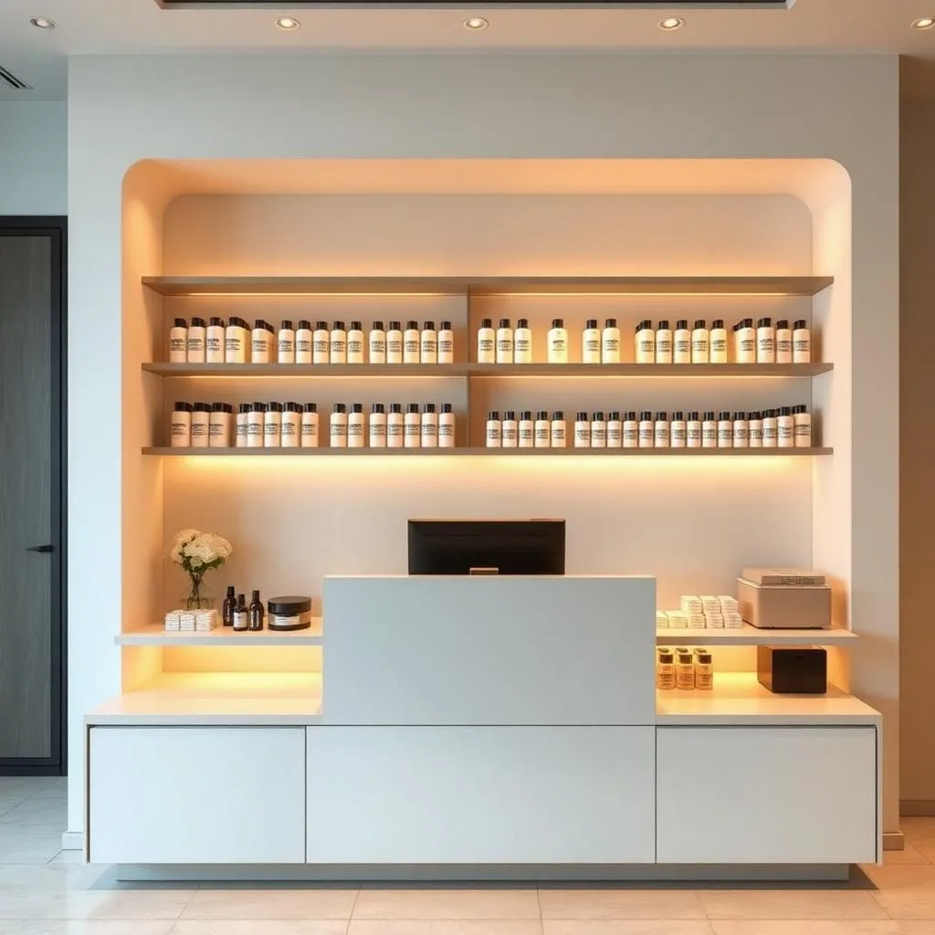Quầy thu ngân hiện đại cho spa cao cấp Quầy thu ngân hiện đại cho spa cao cấp