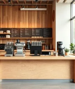 Quầy thu ngân quán cafe nhỏ gọn tiện lợi