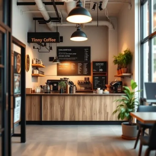 Quầy thu ngân quán cafe nhỏ gọn tiện lợi