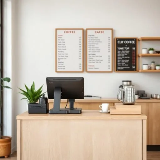 Quầy thu ngân quán cafe nhỏ gọn tiện lợi