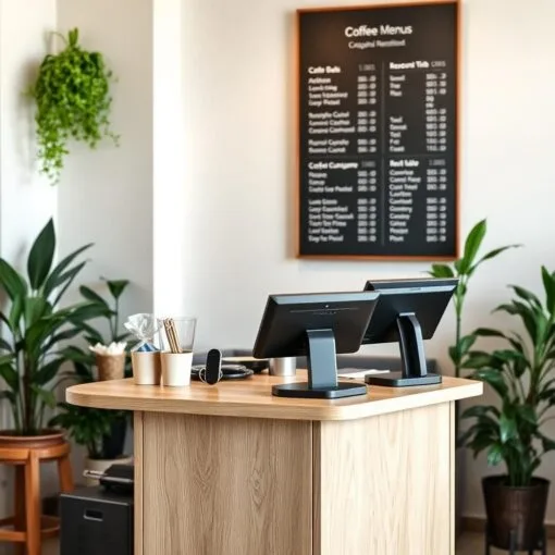 Quầy thu ngân quán cafe nhỏ gọn tiện lợi