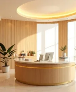 Quầy thu ngân kiểu dáng bo góc mềm mại