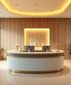 Quầy thu ngân kiểu dáng bo góc mềm mại