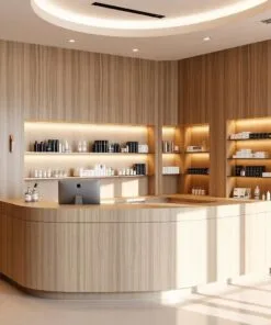 Quầy thu ngân kiểu dáng bo góc mềm mại