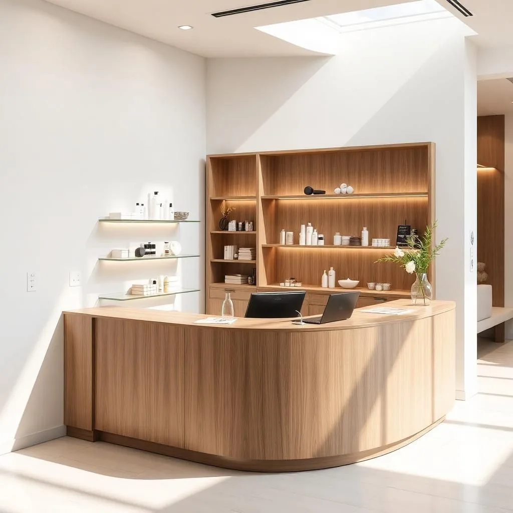 Quầy thu ngân kiểu dáng bo góc mềm mại