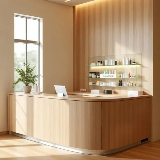 Quầy thu ngân kiểu dáng bo góc mềm mại