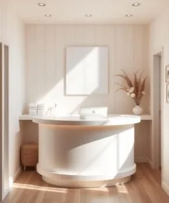 Quầy thu ngân kiểu dáng bo góc mềm mại