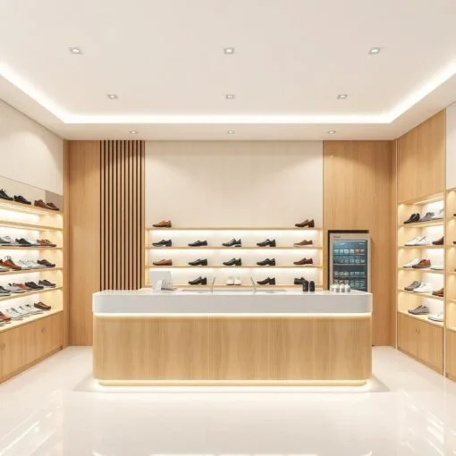 Quầy thu ngân shop giày dép