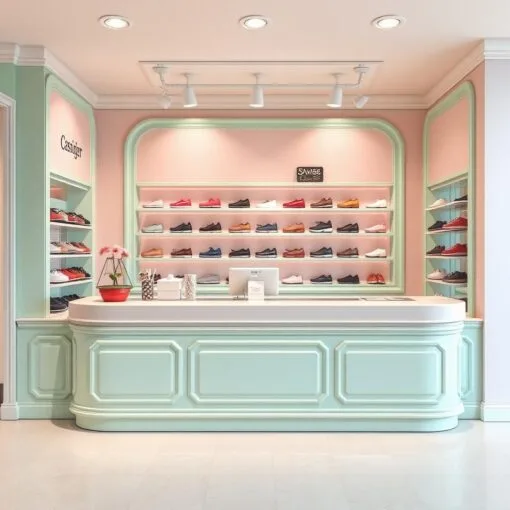Quầy thu ngân shop giày dép