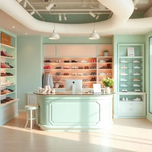 Quầy thu ngân shop giày dép