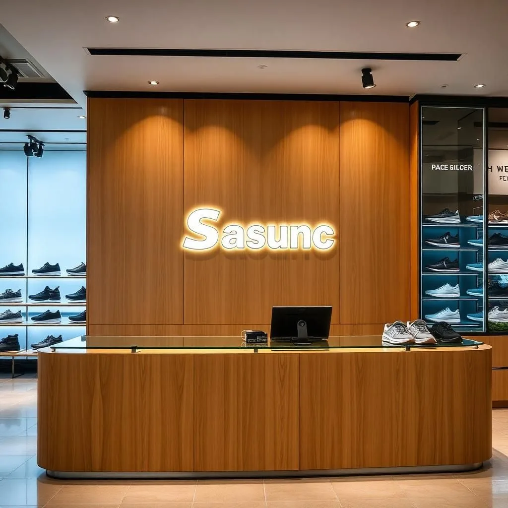 Quầy thu ngân shop giày dép