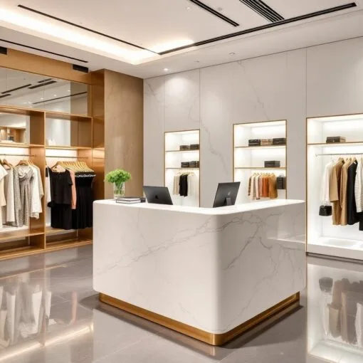 Quầy thu ngân phối đá marble