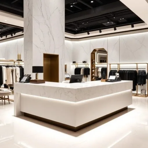 Quầy thu ngân phối đá marble