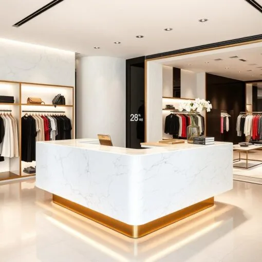 Quầy thu ngân phối đá marble