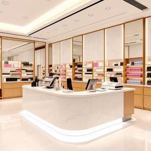 Quầy thu ngân phối đá marble