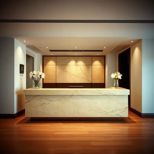 Quầy thu ngân phối đá marble