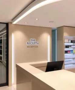 Quầy thu ngân màu be nhẹ nhàng