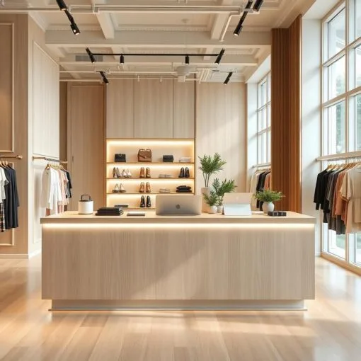 Quầy thu ngân shop quần áo