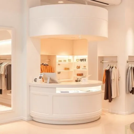 Quầy thu ngân shop quần áo